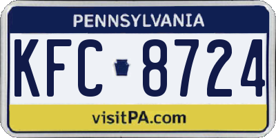 PA license plate KFC8724
