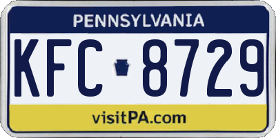 PA license plate KFC8729