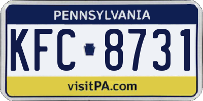 PA license plate KFC8731