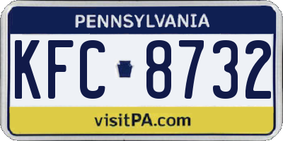 PA license plate KFC8732