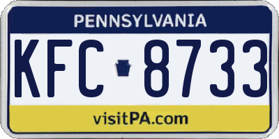 PA license plate KFC8733