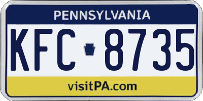 PA license plate KFC8735