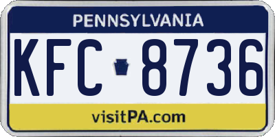 PA license plate KFC8736