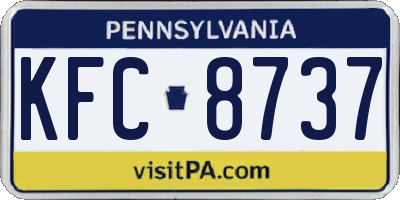 PA license plate KFC8737