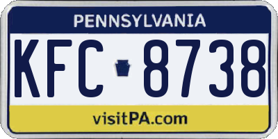 PA license plate KFC8738