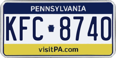 PA license plate KFC8740