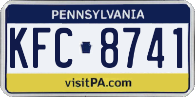 PA license plate KFC8741