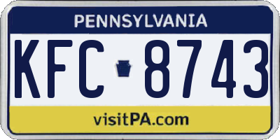 PA license plate KFC8743