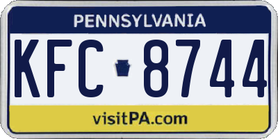 PA license plate KFC8744