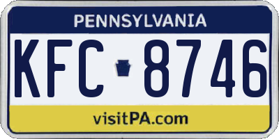 PA license plate KFC8746