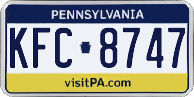PA license plate KFC8747