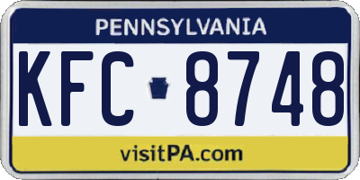 PA license plate KFC8748