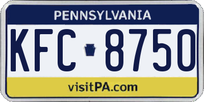 PA license plate KFC8750