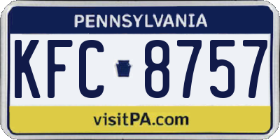 PA license plate KFC8757