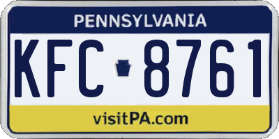 PA license plate KFC8761