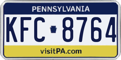PA license plate KFC8764