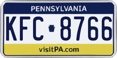 PA license plate KFC8766
