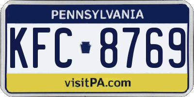 PA license plate KFC8769