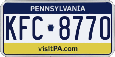 PA license plate KFC8770