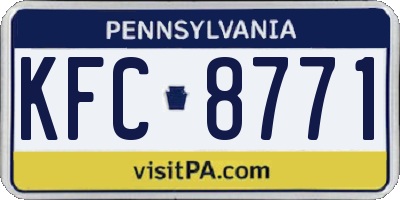 PA license plate KFC8771
