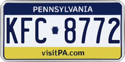 PA license plate KFC8772