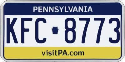 PA license plate KFC8773