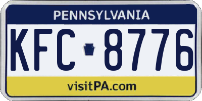 PA license plate KFC8776