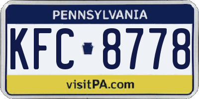 PA license plate KFC8778
