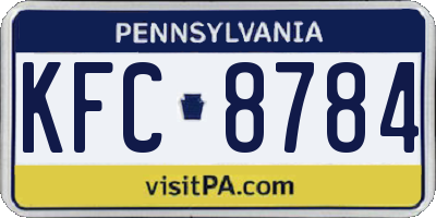 PA license plate KFC8784