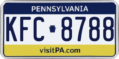 PA license plate KFC8788