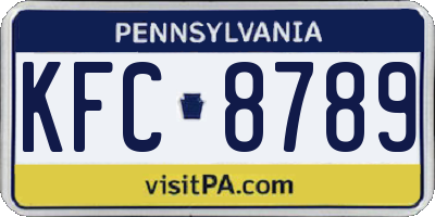 PA license plate KFC8789