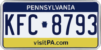 PA license plate KFC8793