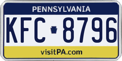 PA license plate KFC8796