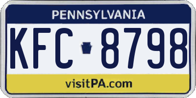 PA license plate KFC8798