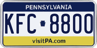 PA license plate KFC8800