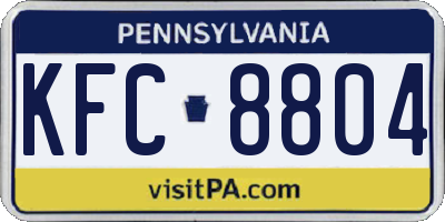 PA license plate KFC8804
