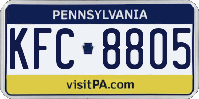 PA license plate KFC8805