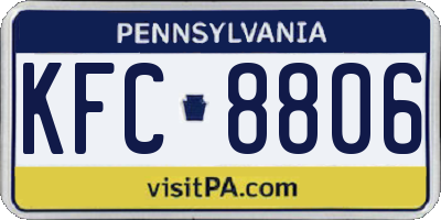 PA license plate KFC8806