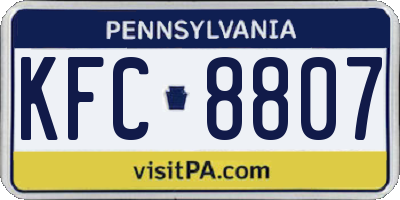 PA license plate KFC8807