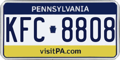 PA license plate KFC8808