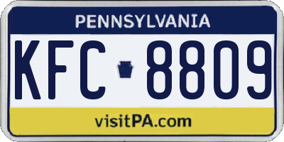 PA license plate KFC8809