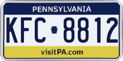 PA license plate KFC8812