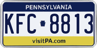 PA license plate KFC8813