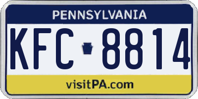 PA license plate KFC8814