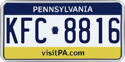 PA license plate KFC8816