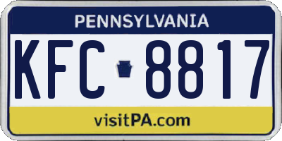 PA license plate KFC8817