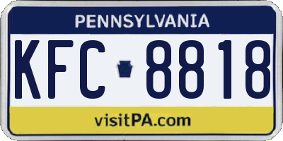 PA license plate KFC8818