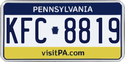 PA license plate KFC8819