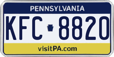 PA license plate KFC8820