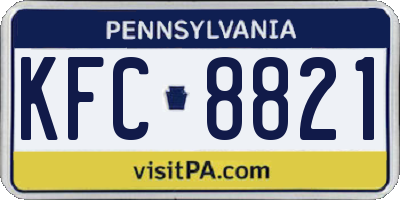 PA license plate KFC8821